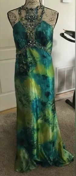 Tony Bowls Multicolor Size 12 Floor Length Satin Mermaid Dress on Queenly