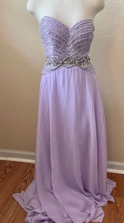 Blush Prom Purple Size 8 Floor Length Jersey Blush Straight Dress on Queenly