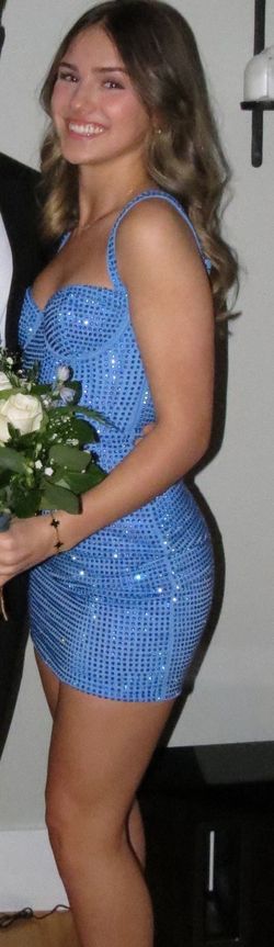 oh polly Blue Size 2 Prom Floor Length Cocktail Dress on Queenly
