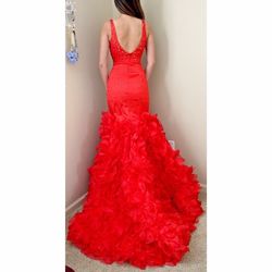 Sherri Hill Red Size 2 Train Ball gown on Queenly