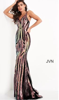 Jovani Multicolor Size 8 Train Dress on Queenly
