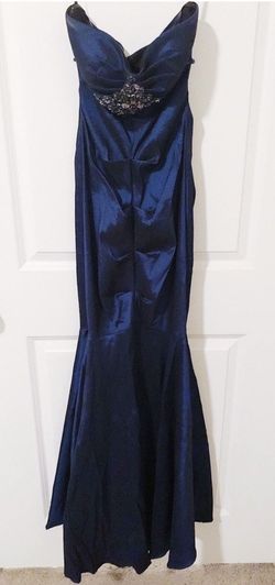 Cache Blue Size 2 Prom Military Jersey Mermaid Dress on Queenly