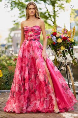 Style 56241 Sherri Hill Pink Size 2 Prom Tall Height Ball gown on Queenly