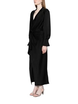 Style 1-1587699958-1498 JONATHAN SIMKHAI Black Size 4 Military Long Sleeve Straight Dress on Queenly