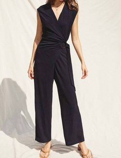 Style 1-1627253474-74 DRESS FORUM Blue Size 4 Keyhole Spandex Belt Polyester Jumpsuit Dress on Queenly