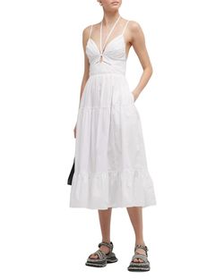 Style 1-1631351268-1901 Ulla Johnson White Size 6 Spandex Bachelorette Halter Cocktail Dress on Queenly