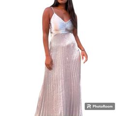 Style 1-1696772460-149 LUCY PARIS Pink Size 12 Floor Length Military V Neck Straight Dress on Queenly