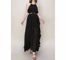 Style 1-1808652622-149 HYFVE Black Size 12 Floor Length Tall Height Side Slit Straight Dress on Queenly