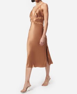 Style 1-1971172319-1498 Cami NYC Brown Size 4 Lace Embroidery Cocktail Dress on Queenly