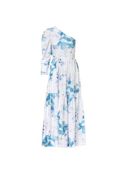 Style 1-2119894141-149 PETRA White Size 12 Tall Height Polyester Floral Straight Dress on Queenly