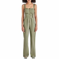 Style 1-2326175163-149 STEVE MADDEN Green Size 12 Square Neck Jumpsuit Dress on Queenly