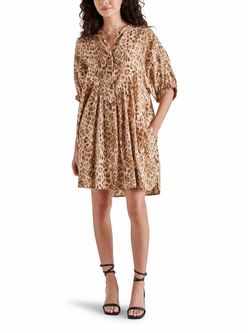 Style 1-2462685395-74 STEVE MADDEN Brown Size 4 Tall Height Pockets Cocktail Dress on Queenly