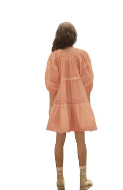 Style 1-2463473037-5 THE GREAT. Pink Size 0 1-2463473037-5 Sleeves Peach Cocktail Dress on Queenly