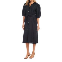 Style 1-2481605018-149 Karen Kane Black Size 12 Plus Size Side Slit High Neck Cocktail Dress on Queenly