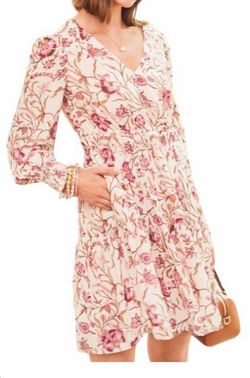Style 1-2579916285-74 spartina 449 Pink Size 4 Long Sleeve V Neck Tall Height 1-2579916285-74 Cocktail Dress on Queenly