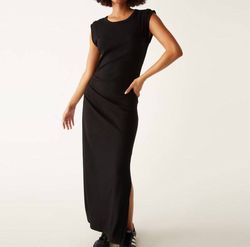 Style 1-2652002741-149 Michael Stars Black Size 12 Side Slit Spandex Straight Dress on Queenly