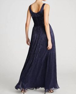 Style 1-2652082372-425 Halston Blue Size 8 Navy Tall Height Straight Dress on Queenly