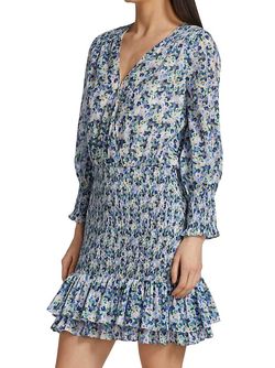 Style 1-2822362982-5 Veronica Beard Blue Size 0 Summer Mini V Neck Cocktail Dress on Queenly