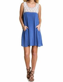 Style 1-2824776840-149 umgee Blue Size 12 Lace Cocktail Dress on Queenly