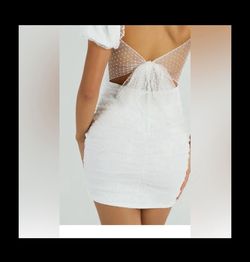 Windsor White Size 8 Sorority Mini Cocktail Dress on Queenly
