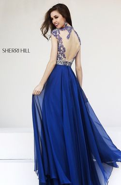 Style 1933 Sherri Hill Multicolor Size 0 Floor Length Jersey A-line Dress on Queenly