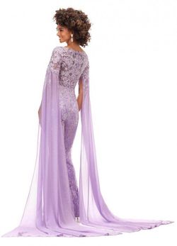 Ashley Lauren Purple Size 10 Floor Length Jumpsuit Dress on Queenly