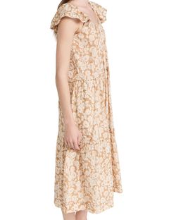 Style 1-3086136663-649 THE GREAT. Nude Size 2 Print Keyhole Cocktail Dress on Queenly