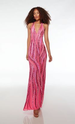 Style 61511 Alyce Paris Pink Size 10 61511 Sheer Halter Straight Dress on Queenly