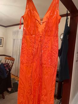 Orange Size 16 Mermaid Dress on Queenly