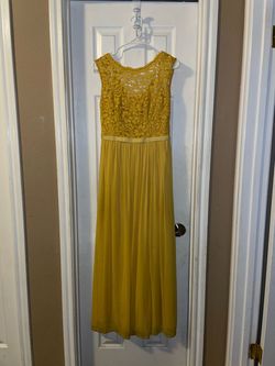 David's Bridal Yellow Size 6 Side slit Dress on Queenly