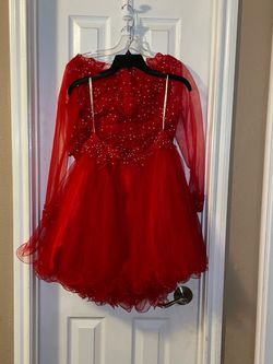 Juliet Red Size 16 Plus Size Quinceañera Quinceanera Cocktail Dress on Queenly