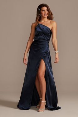 Style GS290018 Galina Signature Blue Size 2 Navy Side slit Dress on Queenly