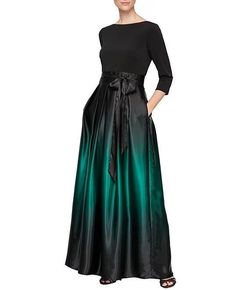 Ignite Evenings Multicolor Size 12 Ombre Satin Spandex Jersey A-line Dress on Queenly