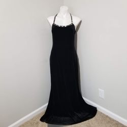 Style Vintage, fits 6-10 Dave & Johnny Black Size 12 Floor Length Jersey Dave And Johnny Mermaid Dress on Queenly