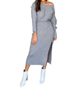 Style 1-317026456-892 Blue Blush Gray Size 8 Side Slit Tall Height Cocktail Dress on Queenly