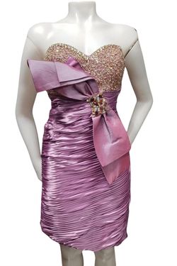 Style 1-3199520005-1901 Terani Couture Purple Size 6 Shiny Polyester Lavender Cocktail Dress on Queenly