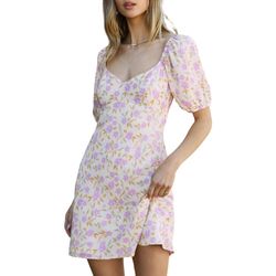 Style 1-3209649543-149 Z Supply White Size 12 Plus Size Floral Summer Tall Height Cocktail Dress on Queenly