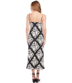 Style 1-3319009891-74 Karen Kane Black Size 4 Free Shipping Floral Cocktail Dress on Queenly