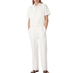 Style 1-3388785949-149 SLVRLAKE White Size 12 Mini Sleeves Pockets Jumpsuit Dress on Queenly