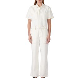Style 1-3388785949-74 SLVRLAKE White Size 4 1-3388785949-74 Pockets Jumpsuit Dress on Queenly