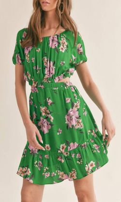 Style 1-357723401-149 SAGE THE LABEL Green Size 12 1-357723401-149 Spandex Floral Cocktail Dress on Queenly