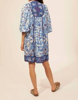 Style 1-3630139675-70 Antik Batik Blue Size 0 Sleeves Long Sleeve Floral Cocktail Dress on Queenly