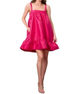 Style 1-3676363773-149 day + moon Hot Pink Size 12 Plus Size Pockets Cocktail Dress on Queenly