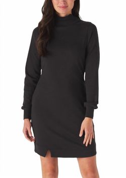 Style 1-3687280467-74 The Normal Brand Black Size 4 Polyester High Neck Spandex Bell Sleeves Straight Cocktail Dress on Queenly