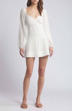 Style 1-3717275549-74 LOST + WANDER White Size 4 Polyester Long Sleeve Engagement Sleeves Cocktail Dress on Queenly