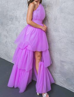 Style 1-3840894366-149 FLYING TOMATO Purple Size 12 Tulle Plus Size Side slit Dress on Queenly