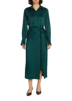 Style 1-3984888061-1901 JONATHAN SIMKHAI Green Size 6 Emerald High Neck Polyester Straight Dress on Queenly