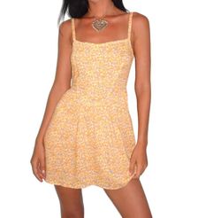 Style 1-4101386834-70 Motel Rocks Yellow Size 0 Casual Sorority Rush Cocktail Dress on Queenly