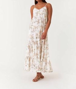 Style 1-4119141781-892 LOVESTITCH Nude Size 8 Print V Neck Tall Height Spaghetti Strap Straight Dress on Queenly