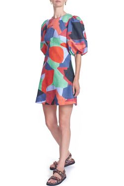 Style 1-4251236264-70 COREY LYNN CALTER Blue Size 0 Mini Print Cocktail Dress on Queenly
